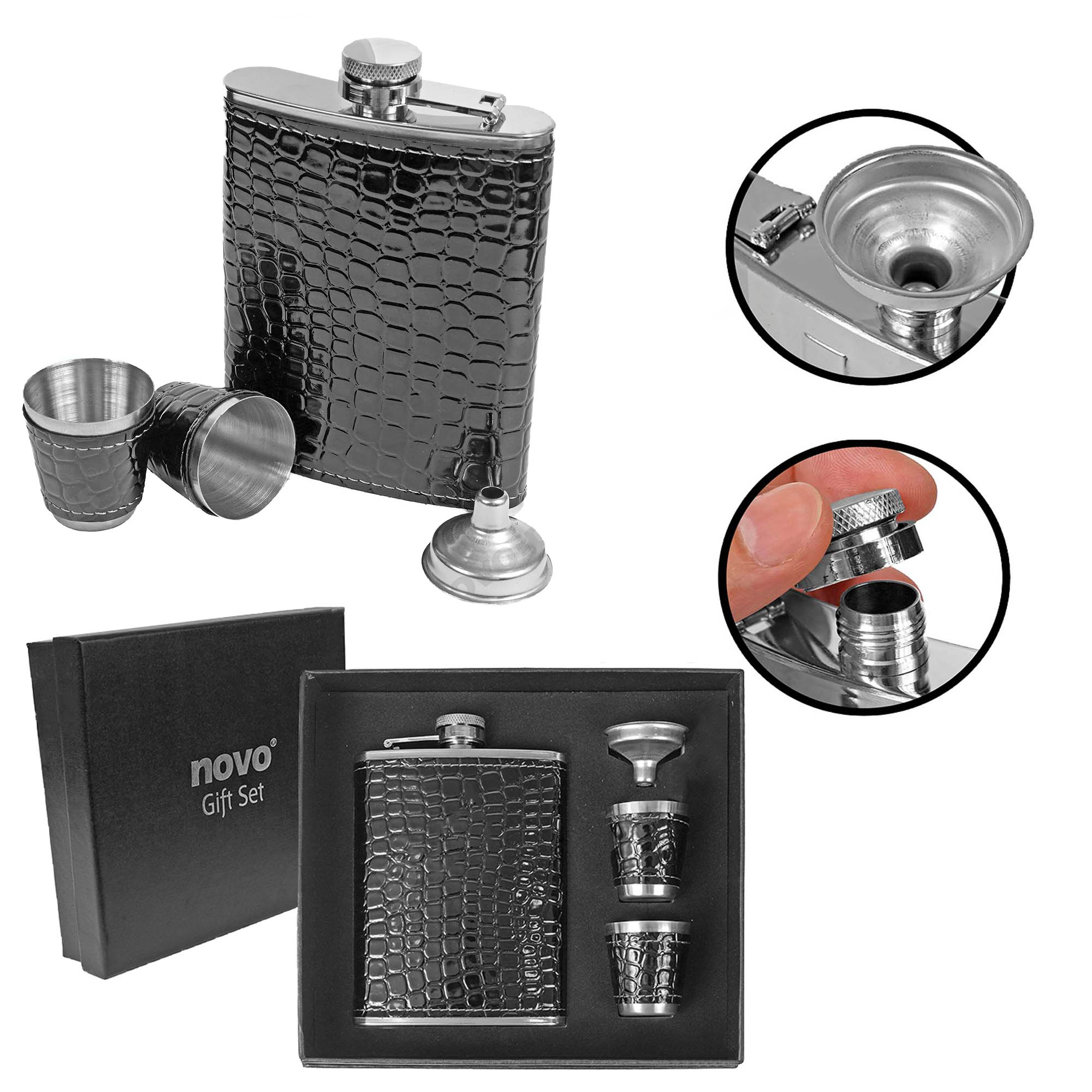 Wiskera Acero Inoxidable 8 Oz Negra